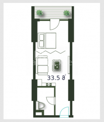 Բնակարան 1-комн 33.5 m² - Շերիֆ Խիմշիաշվիլի, Batumi