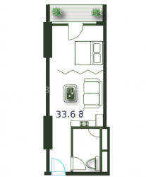 Բնակարան 1-комн 33.6 m² - Շերիֆ Խիմշիաշվիլի, Batumi