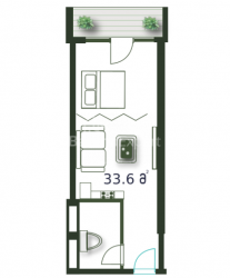 Բնակարան 1-комн 33.6 m² - Շերիֆ Խիմշիաշվիլի, Batumi