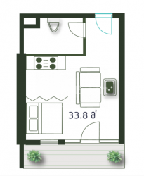 Բնակարան 1-комн 33.8 m² - Շերիֆ Խիմշիաշվիլի, Batumi