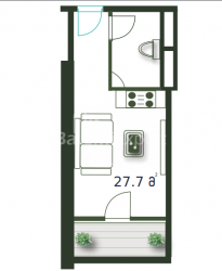 Բնակարան 1-комн 27.7 m² - Շերիֆ Խիմշիաշվիլի, Batumi