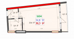 Բնակարան 1-комн 34.8 m² - Լեխ և Մարիա Կաչինսկիներ, Batumi