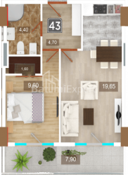 Բնակարան 48 մ² - մայիսի 26, Batumi, Վրաստан