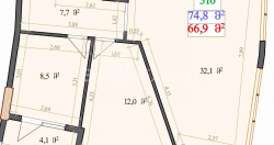 Բնակարան 2-комн 74.8 m² - Լեխ և Մարիա Կաչինսկիներ, Batumi