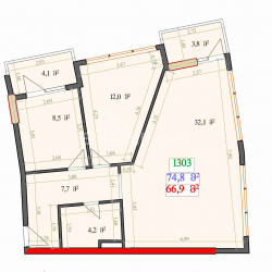 Օբյեկտը կառուցման ընթացքում է 2-комн 55.8 m² - Լեխ և Մարիա Կաչինսկիներ, Batumi