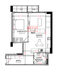 Օբյեկտը կառուցման ընթացքում է 2-комн 62.5 m² - Լեխ և Մարիա Կաչինսկիներ, Batumi
