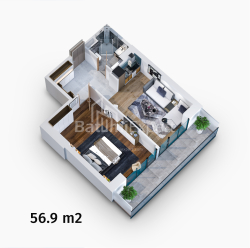 Բնակարան 2-комн 56 m² - Ժյուլի Շարտավա, Batumi